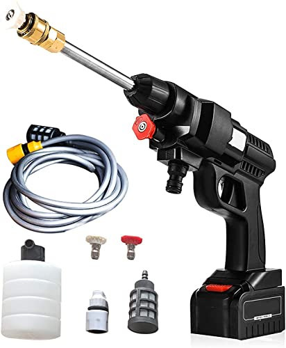 myself 21S Idropulitrice ad Alta Pressione,48V Spruzzatore a Batteria 5600mA con Tubo 5 metri per la Pulizia di Auto/Recinzioni/Giardino/Patio/Piscina