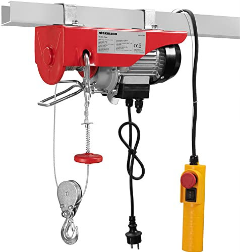 Stakmann Paranco Elettrico 1050W Argano Montacarico Fili Verricello Paranchi Elettrici Sollevatore Carico Sollevamento 220 V Sovraccarico Ascensore Con Telecomando (300kg/600kg)