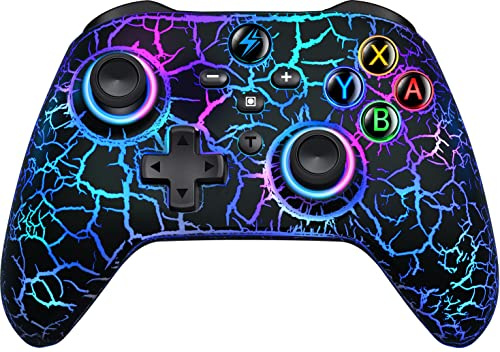 HASACOOL HASACOOL Switch Controller für Nintendo, Switch Controller mit 2 Zurück-Tasten Makro programmierbar/Crack Lights, 1000 mAh Controller Switch für Nintendo Switch/Lite/OLED, kompatibel mit Andr