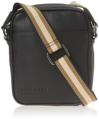 Ted Baker Herren Kiian Webbing Crossbody Bag Umhängetasche aus Gurtband, Schwarz