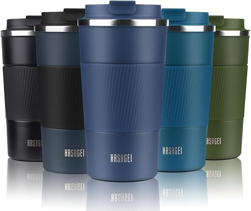 HASAGEI Travel Mug, Insulated Coffee Cup with Leakproof Lid - Vacuum Insulation Stainless Steel for Hot and Cold Water Coffee and Tea 510ml/380ml