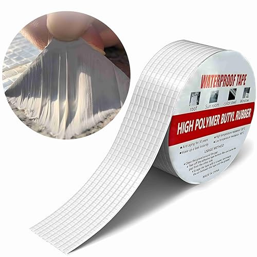Butyl Tape Waterproof Sealing Tape 100mm x 5m, Upgraded Aluminum Foil Tape Heavy Duty for RV Repair, Awning, Window, Glass & EDPM Roof Leak Patching, Boat and Pipe Sealing, Silver (10cm x 5m)