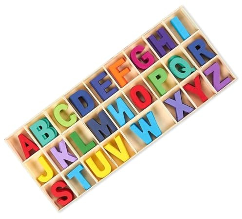 130 Stück Holzbuchstaben Handwerk Holz Buchstaben | Großbuchstaben A-Z Kinder Holz Alphabet Buchstaben für Kunsthandwerk DIY