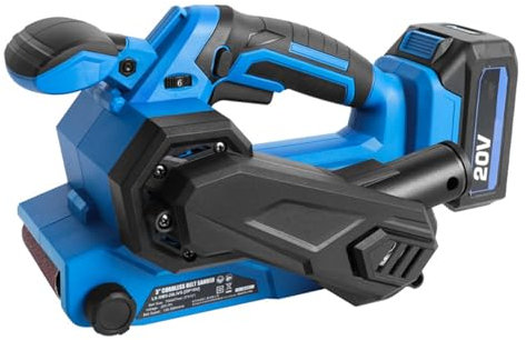 XDTKJDZ Pialla Elettrica a Mano per Legno, Pialla a Mano Elettrica per Lavorazione del Legno, Regolazione a 6 velocità, Nastro Abrasivo da 3X18, velocità 120-350 M/min, per Levigatura del Legno