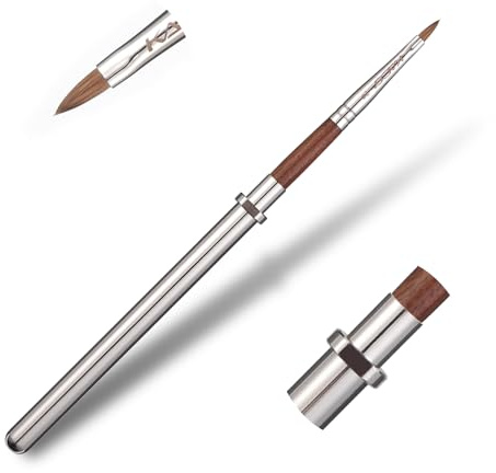 KADS Kolinsky Nail Art Brush Kolinsky Rotwood Unghie Pennello Per Polvere Acrilica Liquido Kolinsky Sable Acrilico Brush Con Manico Rimovibile Dimensione 2/4/6/8/10/12/14/16/18