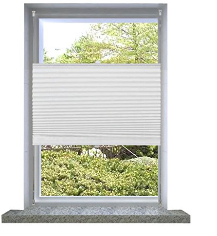 Homgoday Tenda plissè 70x150cm Bianca, Arredo Tenda a Rullo Oscurante, Tenda per Luce Diurna, Tenda Avvolgibile Interno, Tende Oscuranti, Tende Oscuranti per Interni Camera, Soffitta, Ufficio
