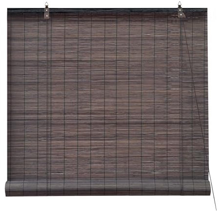 Victoria M. Bambusrollo Klemmfix Bambus Sichtschutz Rollo ohne Bohren Bambus Rollos Innen, für Fenster und Türen, Klemmfix, 50 X 130 cm, Dunkelbraun