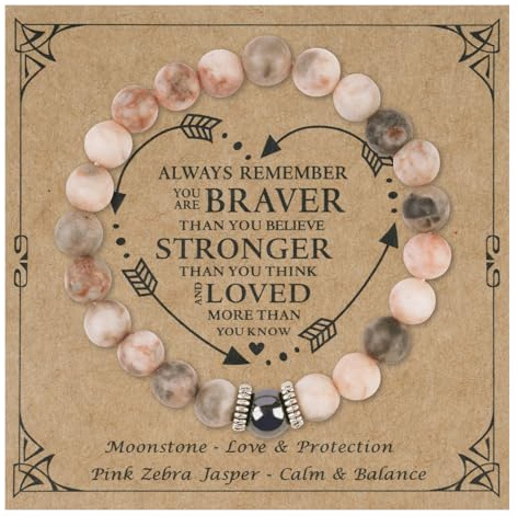 Alaoo Chakra-armband med helande stenkristaller för kvinnor, armband med naturliga ädelstenar, dubbla pärlarmband, 18 cm