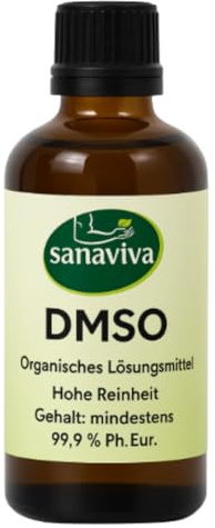 sanaviva DMSO 99,9% PH. Eur Dimethylsulfoxid 100 ml, unverdünnt | Hochreines Dimethylsulfoxid nach PH. Eur. Qualität. Geruchsneutral, zertifiziert und in praktischer 1x100-ml-Flasche.
