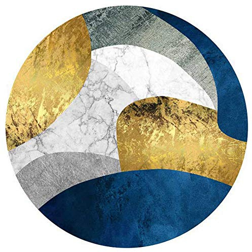 Yaaxinb Zeitgen?ssisches Design Wohnzimmer Schlafzimmer Esszimmer Rundbereich Teppich 80 cm 100 cm 120 cm 160 cm 180 cm 200 cm Durchmesser Blau Gold Grau Wei?-180cm