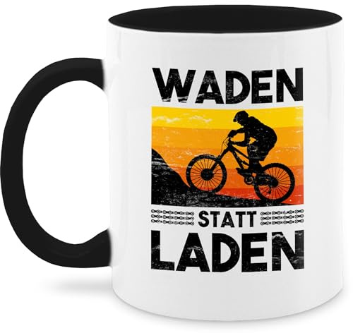 Tasse Tassen 325ml - Radsport - Waden statt Laden Vintage - 325 ml - Schwarz - fahrrad rad mountainbike rennrad für fahrradfahrer radel radfahren fahrradmotiv bike radfahrer fahrradgeschenke