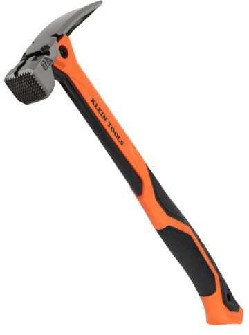Klein Tools H81022 Anti-Vibration Milled Face Framing Hammer with Straight Claw, 22-Ounce Forged Steel, Magnetic Nail Starter and Extra-Large Squared Strike Face