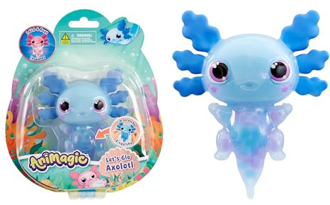 Bizak Animagic Axolotl Animale domestico elettronico e luminoso, blu, + 4 anni, gioco sensoriale & esperienza tattile, corpo estensibile, flotta & brilla in acqua (64550393-1)