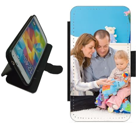 Customised-Printing For Samsung Galaxy A17 personalised phone case wallet flip case photo on the front panel Black