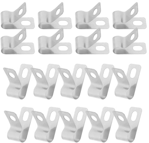 COLLBATH 20 pièces Clips Câble Acier Inoxydable U Forme de de Fixation Résistante à Haute Température pour Gestion de Câbles Téléphoniques et Éclairage Extérieur