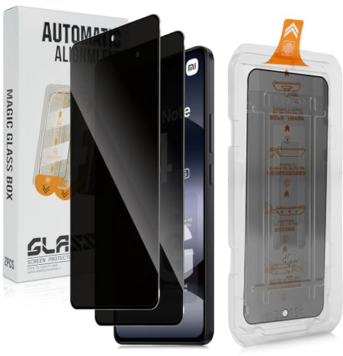 Liilaa Protector Pantalla Privacidad para Xiaomi Redmi Note 14 5G, Antiespia Cristal Templado, Alineación Automática para Una Instalación Rápida, Sin Burbujas, alta Sensibilidad, 2 Piezas