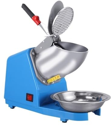 Trituradora De Hielo Comercial, Máquina Eléctrica Afeitado, Batidos, Rompehielos Doméstico Pequeño RefrigeracióN De Alta Eficiencia(Blue double cap 4 cutter)