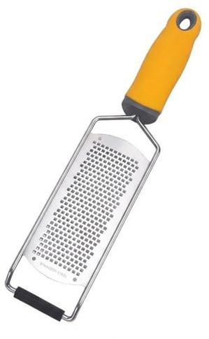 Bvdfgk Stainless Steel Grater Lemon Cheese Vegetable Chocolate Fine Grating Surface Ergonomic Non Slip Handle Suitable for, Yellow, L with Cover