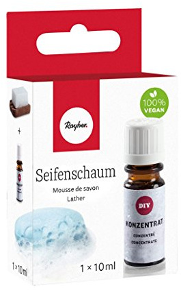 Rayher Hobby 34261000 Seifenschaum-Konzentrat, 10ml, dermatologisch getestet, 100% vegan, ökologisch abbaubar, in wiederverschließbarer Glasflasche mit Sicherheitsverschluss, verbesserte Schaumbildung, 0.1 x 0.1 x 0.1 cm