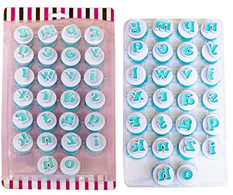 Mesmeriser Alphabet Cookie Cutter Pack of 26 in Small Letters – Fondant Letter Cutters and Icing Letter Cutters for Birthday Wedding Party Cake Decoration