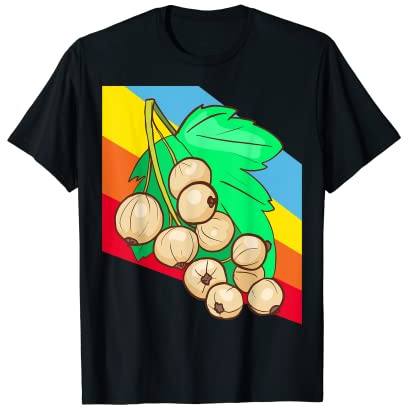 Grosellas blancas Fruta Vegano Vegetariano Camiseta