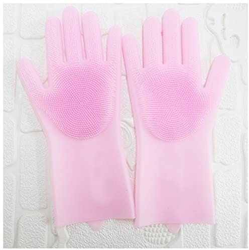 DUnLap Cleaning Gloves 2Pairs Silicone Cleaning Gloves Magic Scrubber Dish Washing Sponge Rubber Scrub Gloves For Kitchen Household Washing Accessories Eco Friendly Cleaning Gloves(2Pairs-E)
