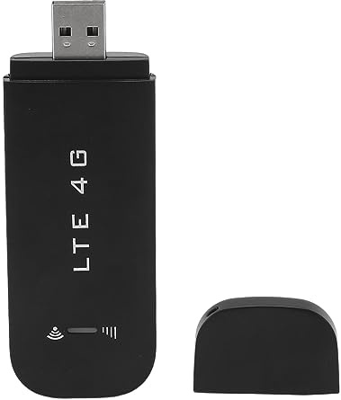 Punto de Acceso WiFi 4G Portátil de 150 Mbps, hasta 10 Dispositivos de Conexión, Módem USB LTE 4G con Punto de Acceso WiFi, Acceso Seguro a Internet para Europa, África (Black)