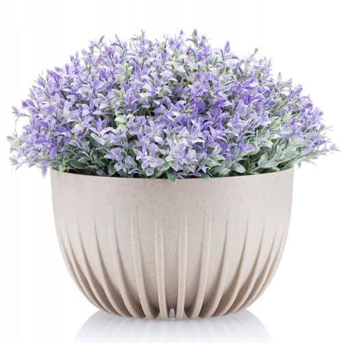 HowHomely Blumentopf Hoch 14 cm - Blumenübertopf in Coffee Latte - Langlebige und Leichte Übertopf 24 cm Durchmesser für Wohnzimmer oder Garten - Blumenkübel Wetterfest