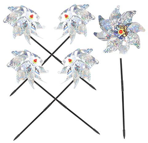 Yardwe 5pièces Moulin à Vent Arc-Ciel pour Jardin Extérieur Lot de Décoration Pelouse Anti-Oiseaux