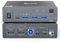 MLEEDA KVM Switch 2 Monitores para 1 Portátile y 1 Escritorio 4K@60Hz,USB C HDMI Switch KVM,Conmutador KVM con 4 Puertos USB 3.0, PD de 80W, Incluido Remoto por Cable,Cable USB C y Adaptadores de 12V