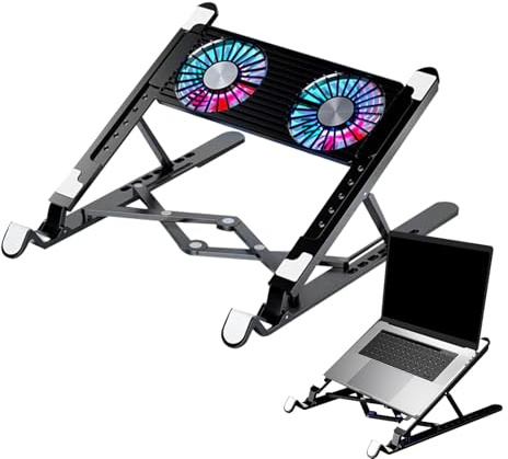 Laptopkylare, stabilt stöd för anteckningsboksfläkt: tyst, vikbar, tunn, kylning, hög flexibel bärbar datorkylare, datortillbehör av