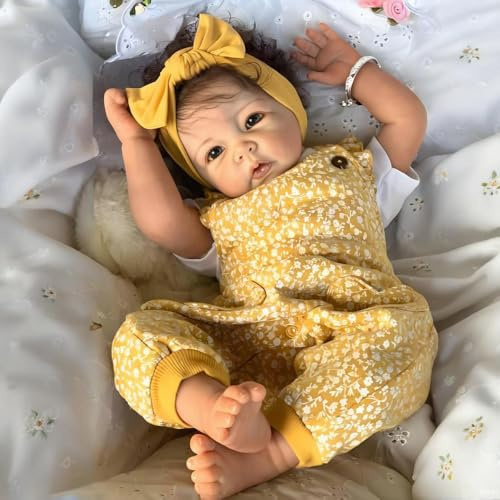 ROSHUAN 50,8 cm realistische Reborn Babypuppen Mädchen, die echt aussehen Babypuppe, weiches Tuch Körper lebensechte Neugeborene Puppe, sieht aus wie eine echte Babypuppe Spielzeug Weihnachtsgeschenke