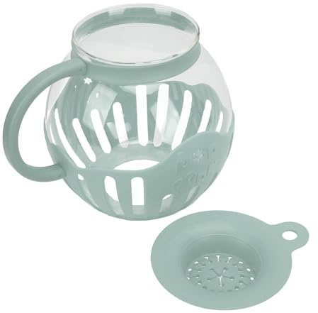 Acouto Pot de Pop-corn borosilicaté en Verre de 2,13 L avec Couvercle Doseur pour une Collation Saine, une Soirée Cinéma, un Jeu (GREEN)