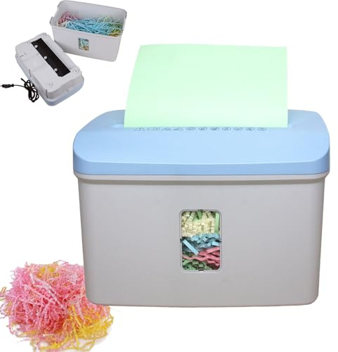 Automatisk strimlad pappersskärare, skrynkligt skuren strimlingsmaskin för presentförpackning, hantverk och festivaler, handtag papperstjocklek 25 g – 70 g, perfekt för födelsedagar och bröllop