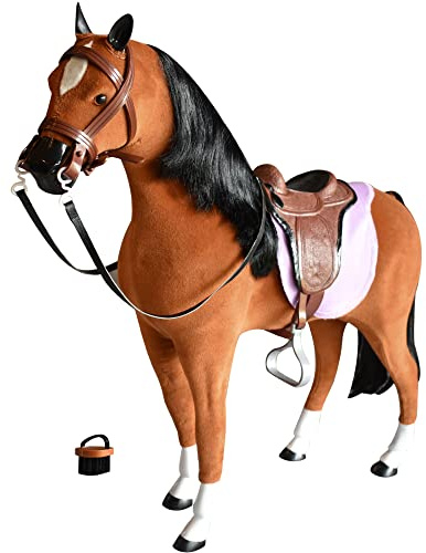 Sophia’s par Teamson Kids Cheval en Tissu - Beige pour Poupee de 18