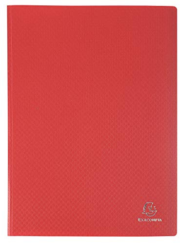 Exacompta 8865E Portalistini Opak in polipropilene opaco con buste interne lisce ad alta trasparenza, 60 buste e 120 facciate. Formato A4 Colore copertina Rosso