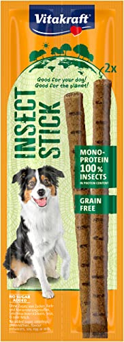 Vitakraft Insect Stick, tillverkad av högkvalitativt insektprotein, för känsliga hundar, hundsnacks (2 x 12 g)