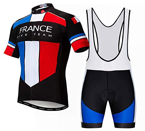 JPOJPO Fahrradtrikot für Herren, Pro-Team, Fahrradbekleidung, MTB, Trikots, Shorts, Set Frankreich