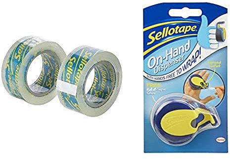 Sellotape On-Hand Refills (Pack of 2) Including Sellotape On-Hand Dispenser