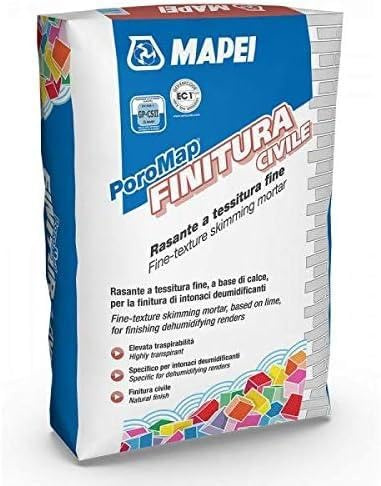 MAPEI Poromap - Acabado civil MAPEI para yeso deshumidificador, rasante transpirable, sótanos, garajes, interiores, 25 | Rasante transpirable, sótanos, garaje, interior, 25