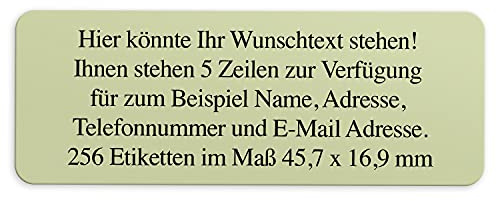 Adress-Aufkleber | PERSONALISIERT | 256 Stück | kleine Etiketten mit Wunsch-Text - Farbe Hell Grün | für Namen und Adressen
