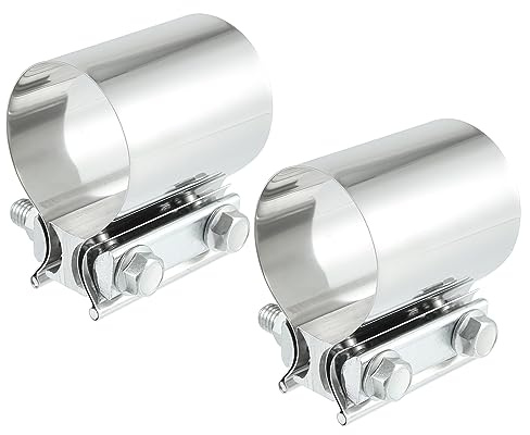 X AUTOHAUX Car Exhaust Pipe Sleeve Connector Clamp Coupler 2.5 Replacement | Replacement, Universal