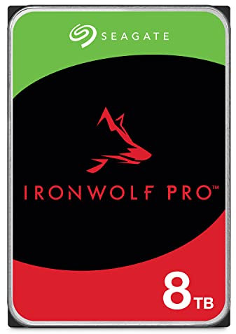 Seagate IronWolf Pro 8TB, Enterprise HDD NAS interno, CMR, SATA a 6 Gb/s, 7200 RPM, caché de 256 MB para almacenamiento conectado a red RAID, servicios Rescue, Paquete Abre-fácil (ST8000NTZ01)
