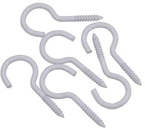 Schraubhaken, Kleiderbügel, Kunststoff-Finish, 16 mm Durchmesser, 50 mm Länge, 6 Stück