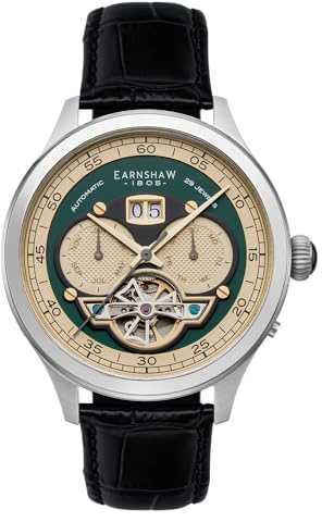 Thomas Earnshaw Baron ES-8187 Herren-Automatikuhr mit Lederband 43 mm