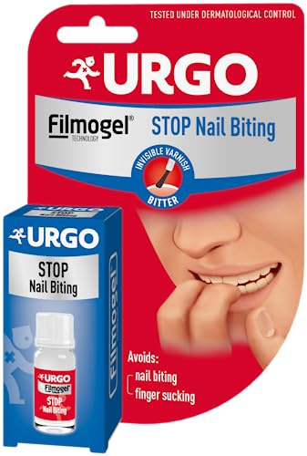 Urgo Stop Nägelkauen, bitterer Nagellack, ab 3 Jahren, 9 ml | Durchsichtiger und bitter schmeckender Nagellack bei abgekauten und beschädigten Nägeln sowie Daumenlutschen, 40 Anwendungen