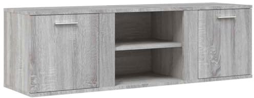 vidaXL Mueble de TV, Consola de Televisión con Almacenamiento, Armario para Equipos de Música, Aparador de Salón, Madera de Ingeniería Gris Sonoma