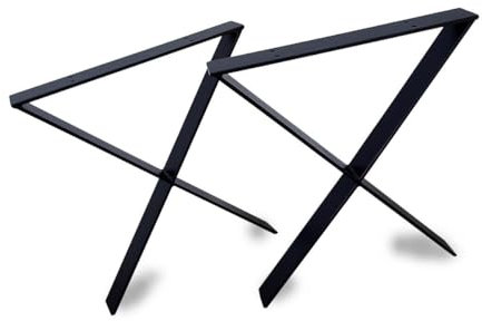 modernLOFTart Tischbeine Schwarz - Metall X-Form - 2X Tischgestell Flachstahl 100x10 mm - DIY Tischkufen für Wohnzimmertisch, Esstisch - Breite 50 cm, Höhe 72 cm