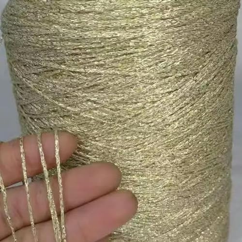 OPica 50g/ball Gold Silver Wool Cotton Metallic Yarn Skein Crochet Thread Glitter Hand-woven Craft Bag