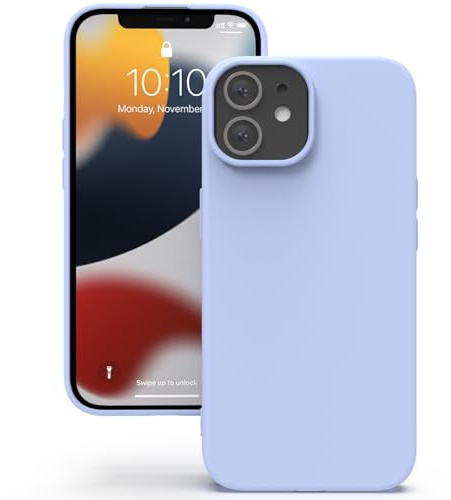 YATWIN Custodia in silicone per iPhone 12 Mini, morbida al tatto, antiurto, antipolvere, antiscivolo, copertura integrale per Apple iPhone 12 Mini, colore lilla